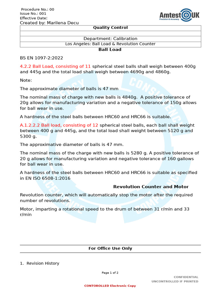 Los Angeles - Ball Load | PDF | Engineering Tolerance
