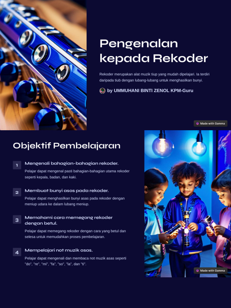 Pengenalan dan Pembelajaran Rekoder | PDF | Seni