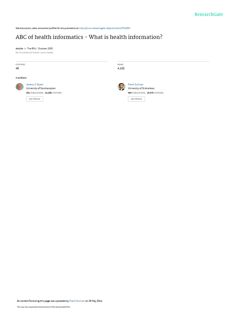 Health Information in Informatics | PDF | Information | Data