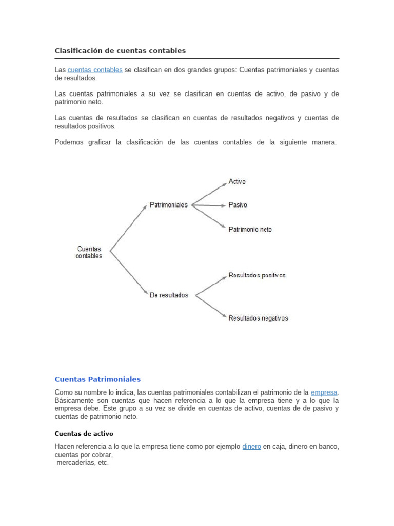 Clasificación de Cuentas Contables | PDF | Contabilidad | Servicios ...
