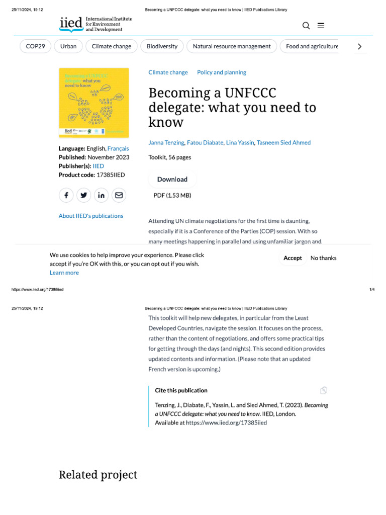 Becoming A UNFCCC Delegate | PDF