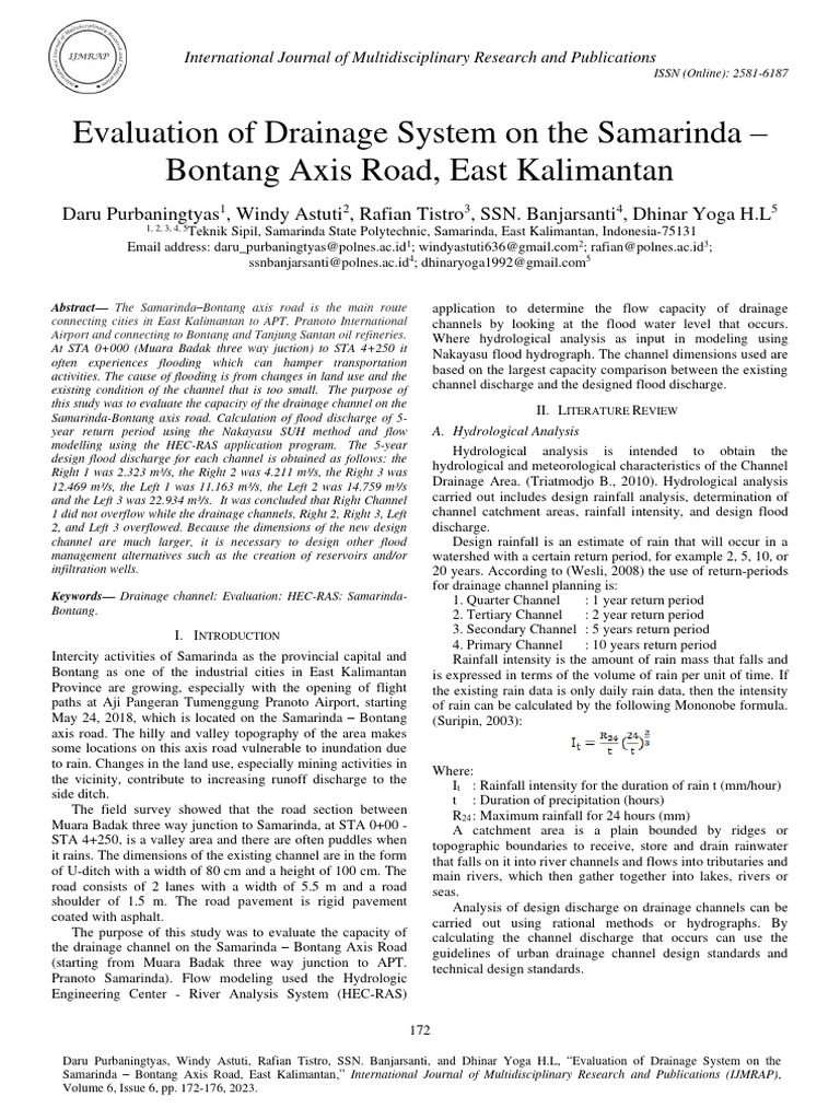 Evaluation of Drainage System On The Sam | PDF | Drainage Basin ...