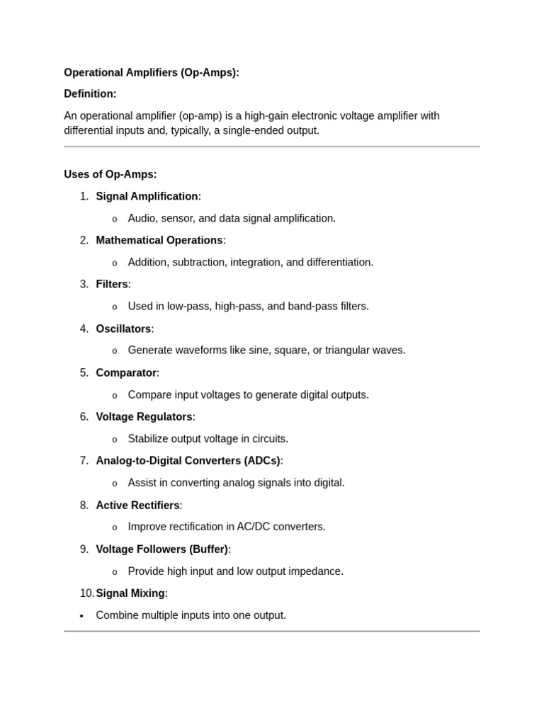 Understanding Operational Amplifiers (Op-Amps) | PDF
