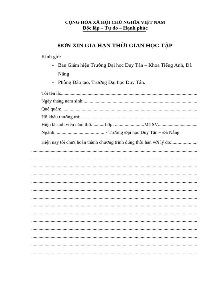 MẪU ĐƠN XIN GIÃN NỢ CÔNG TY TÀI CHÍNH