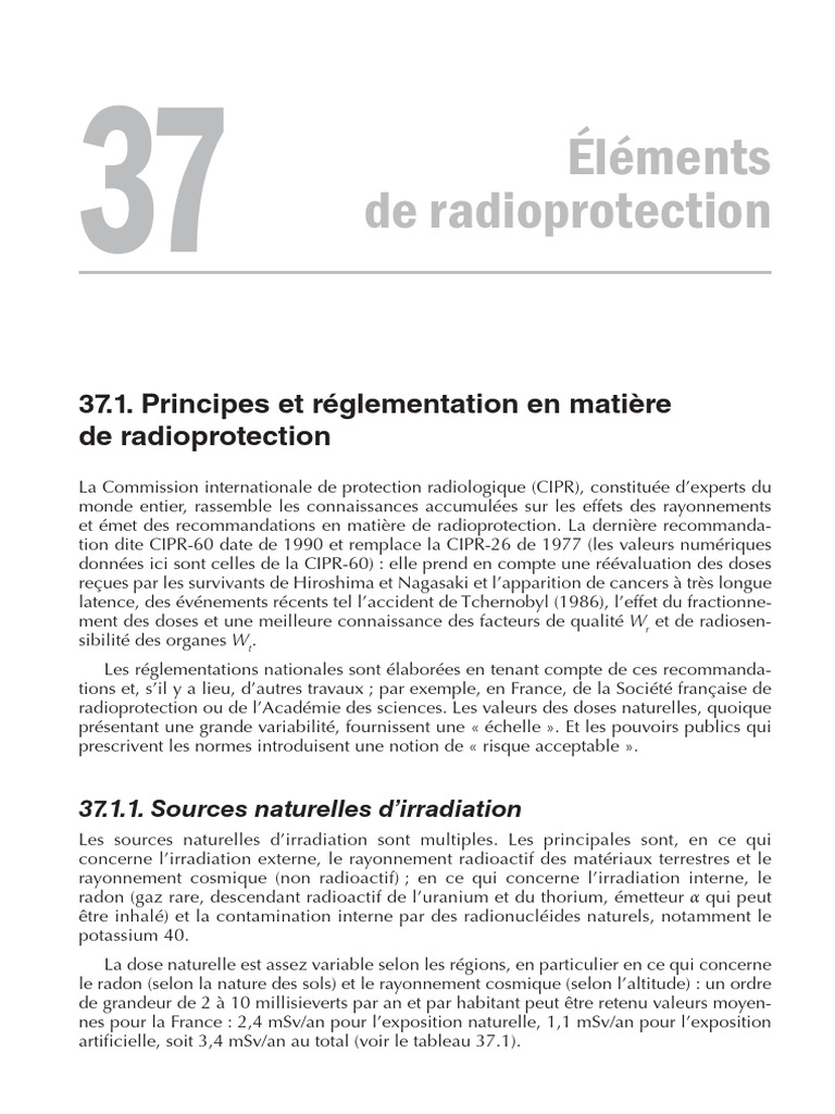 Principes et réglementations de radioprotection | PDF | Déchets ...