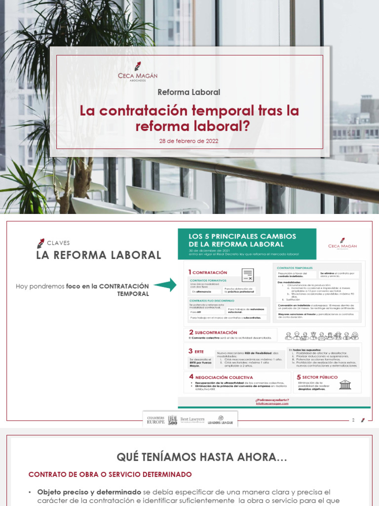 Ponencia Contratación Temporal Tras La Reforma Laboral | PDF | Derecho ...