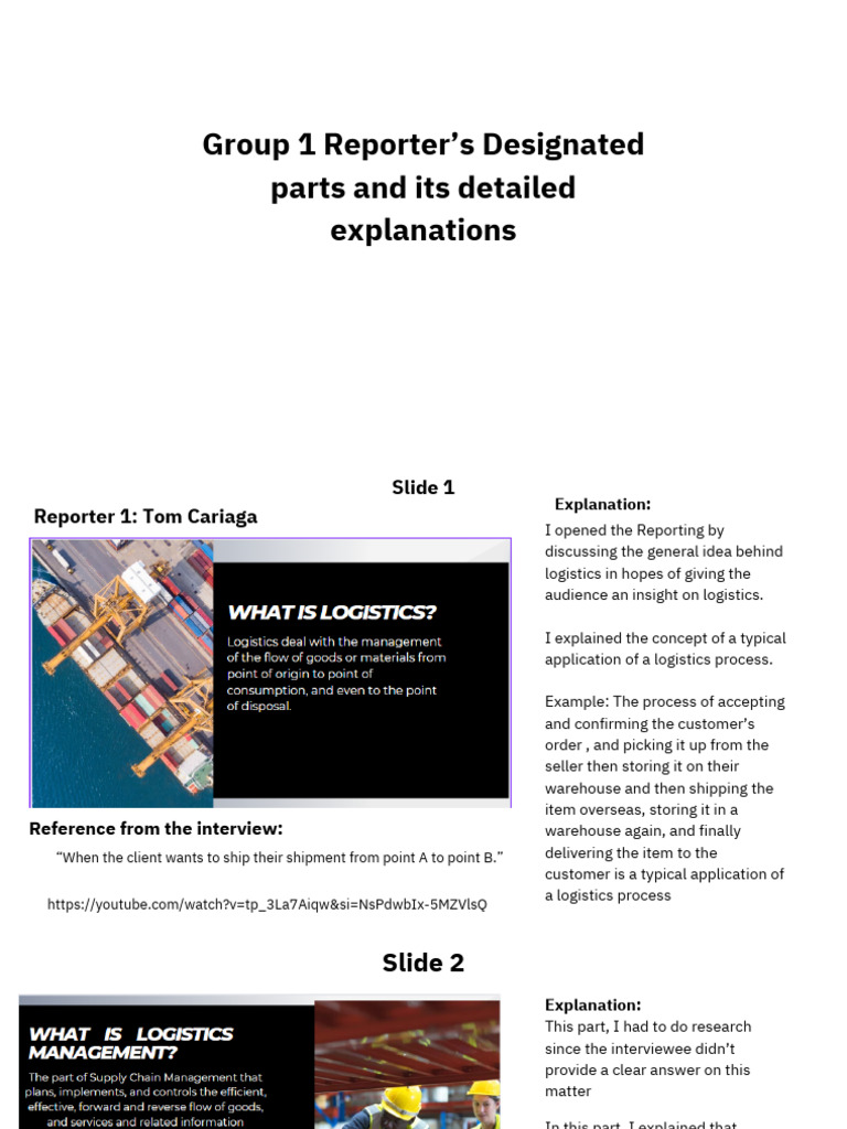 Individual Explanation Each Part | PDF | Cargo | Logistics
