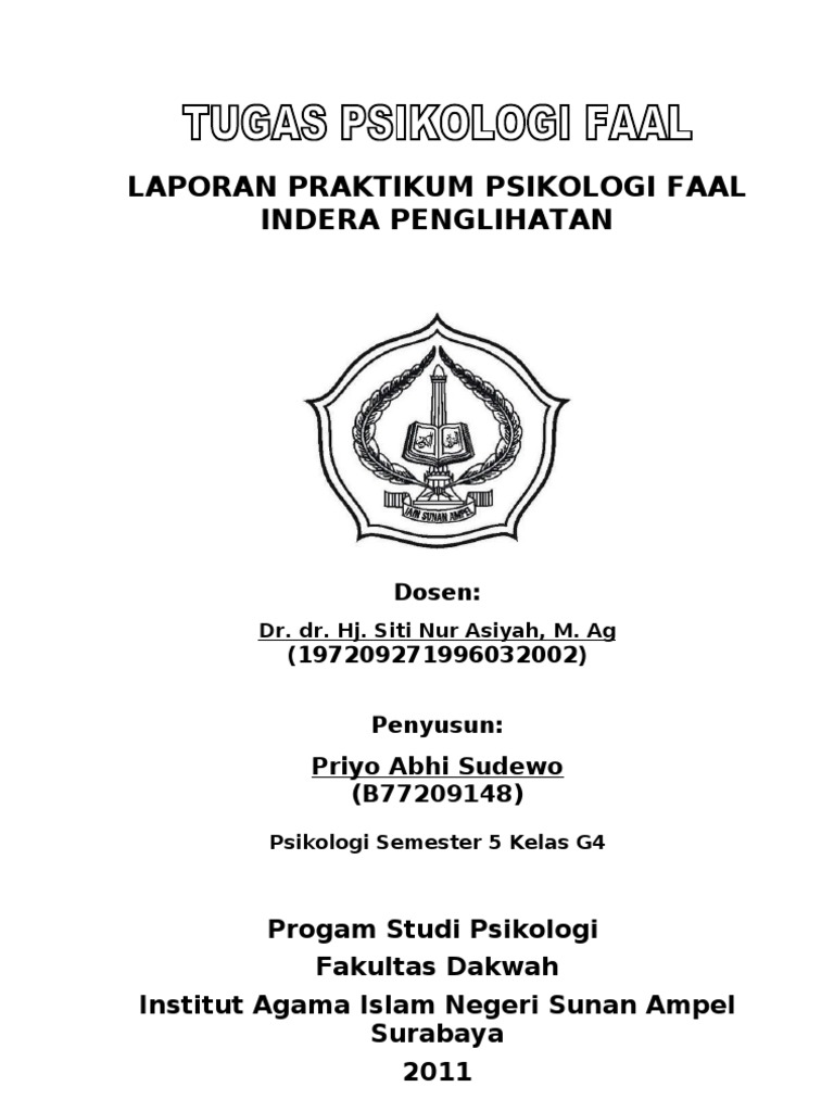 Laporan Praktikum Psikologi Faal Indera Penglihatan Abi
