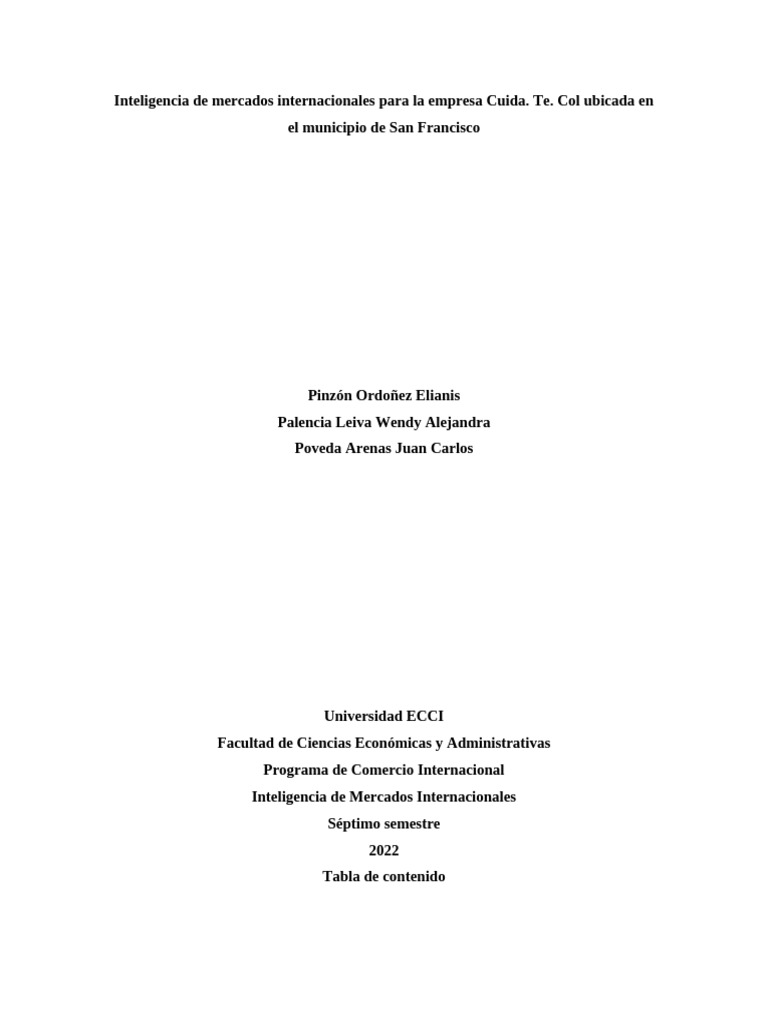 Inteligencia de Mercados para Cuida.Té Col | PDF | Marketing | Producto ...