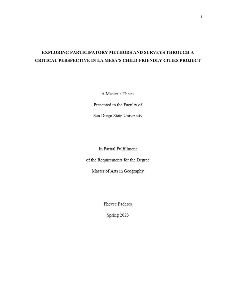 Exploring Participatory Method | PDF | Convention On The Rights Of The ...