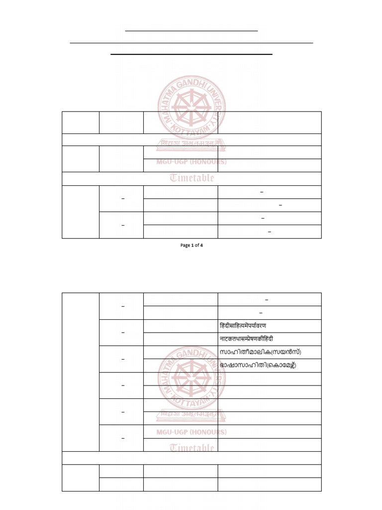 I Semester MGU BBA BCA Honours Exams 2024 1 | PDF