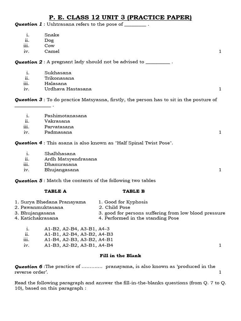 12 Unit 3 Practice Paper | PDF | Blood Pressure | Cardiovascular System
