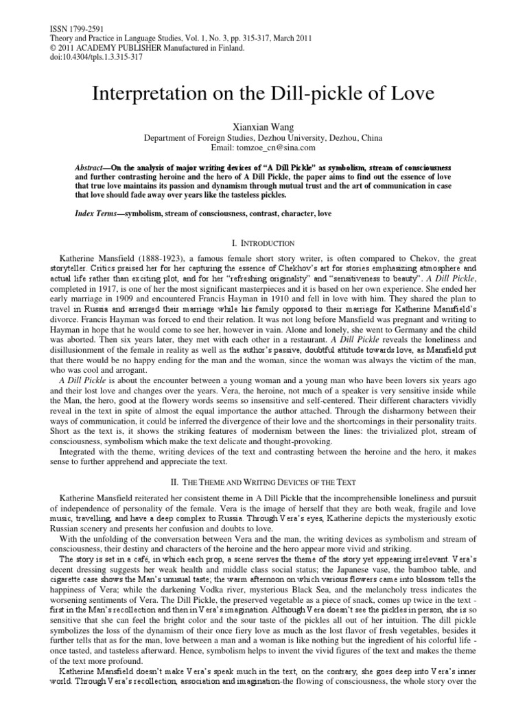 A Dill Pickle PDF Psychological Egoism China