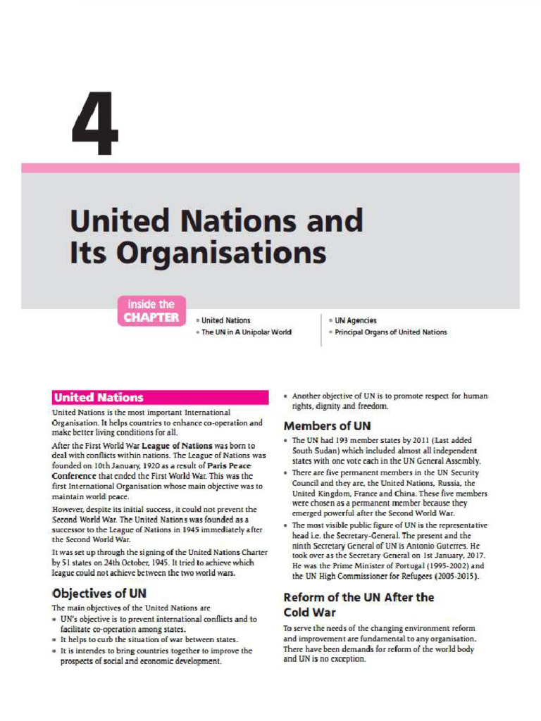 United Nations and Its Organisations | PDF