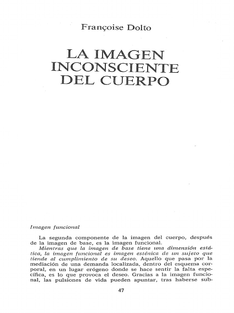 Dolto-La Imagen Inconciente Del Cuerpo-Imagen Funcional-Erogena ...