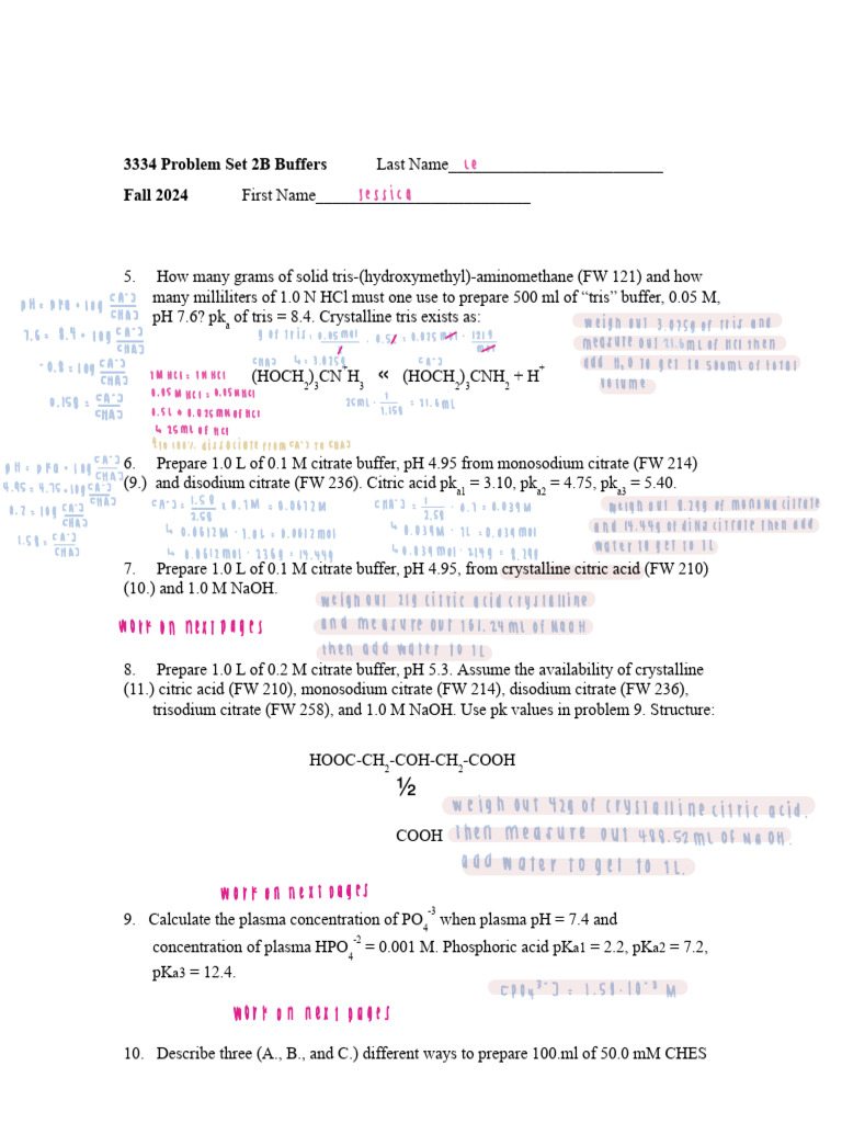 3334 Problem Set 2B Buffers Fall 2024: Jessica | PDF | Buffer Solution ...