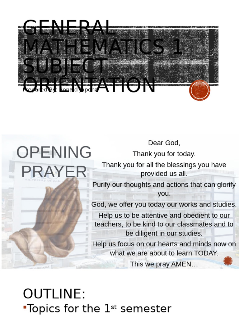 General Mathematics 1 Course Overview | PDF | Function (Mathematics ...
