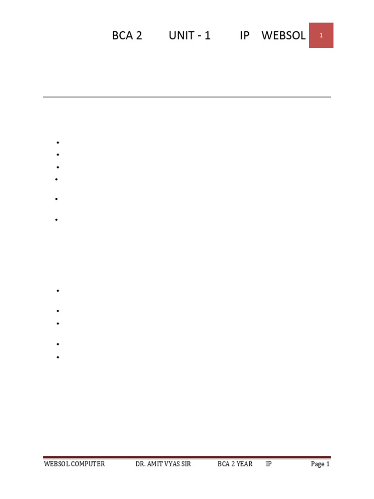 Bca 2 ip unit 1 eng pdf internet computer networking