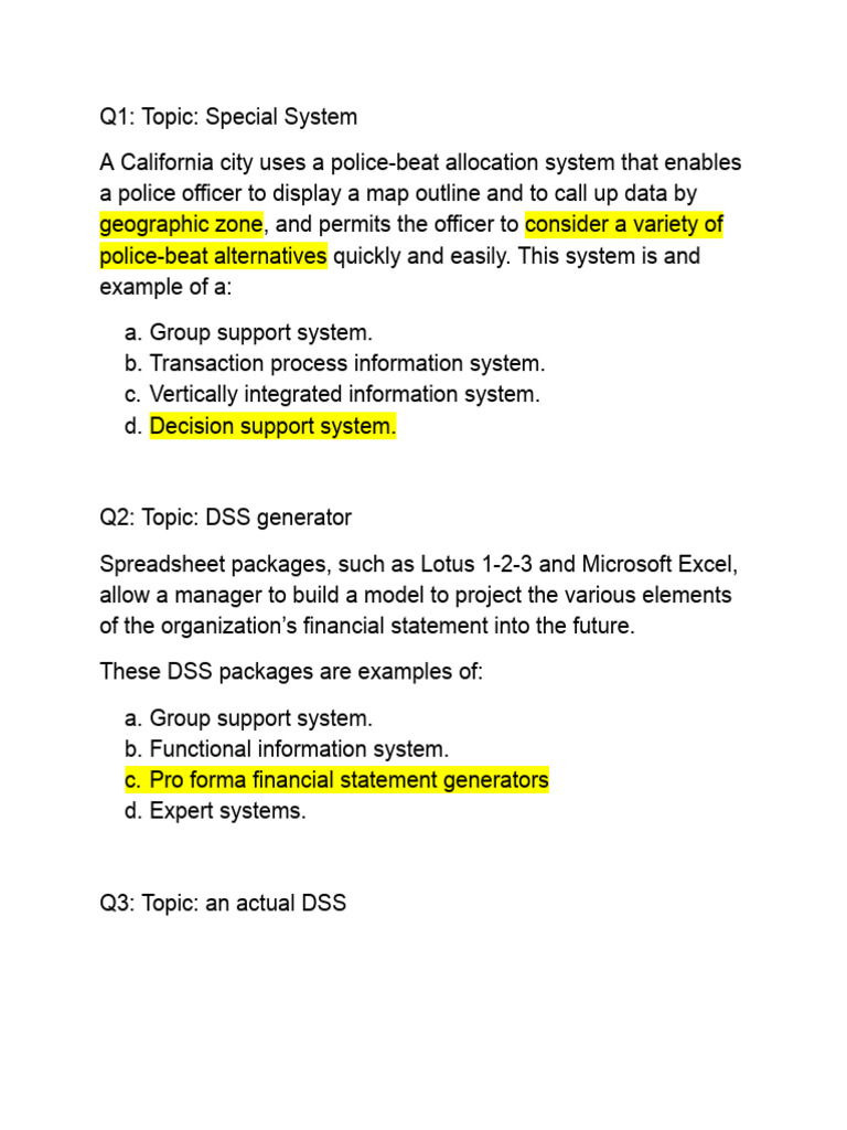 Decision Support Systems Overview | PDF | System | Enterprise Resource ...