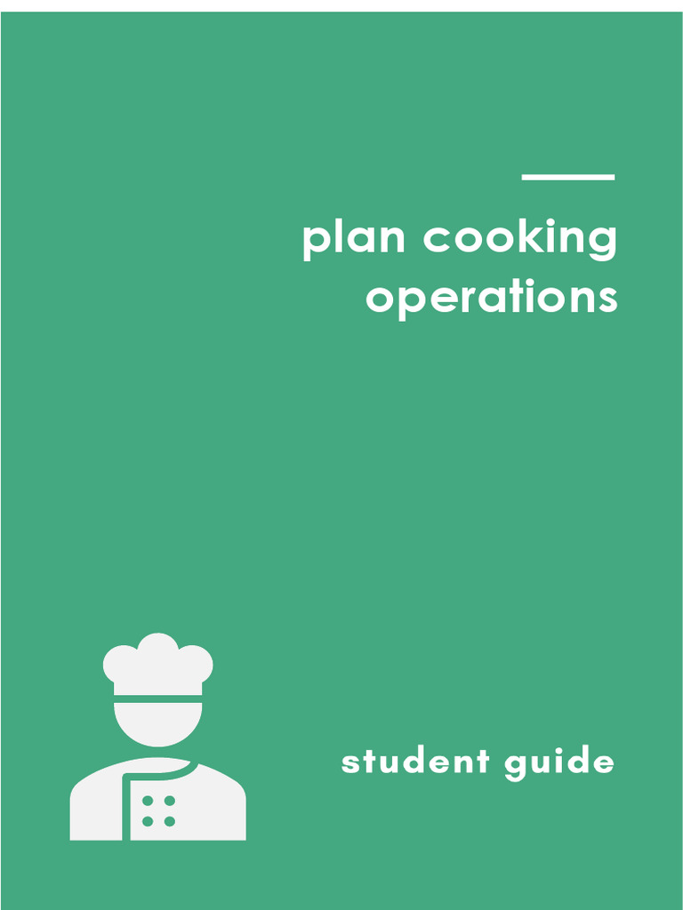 Plan Cooking Operations in Kitchens | PDF | Menu | Cuisine