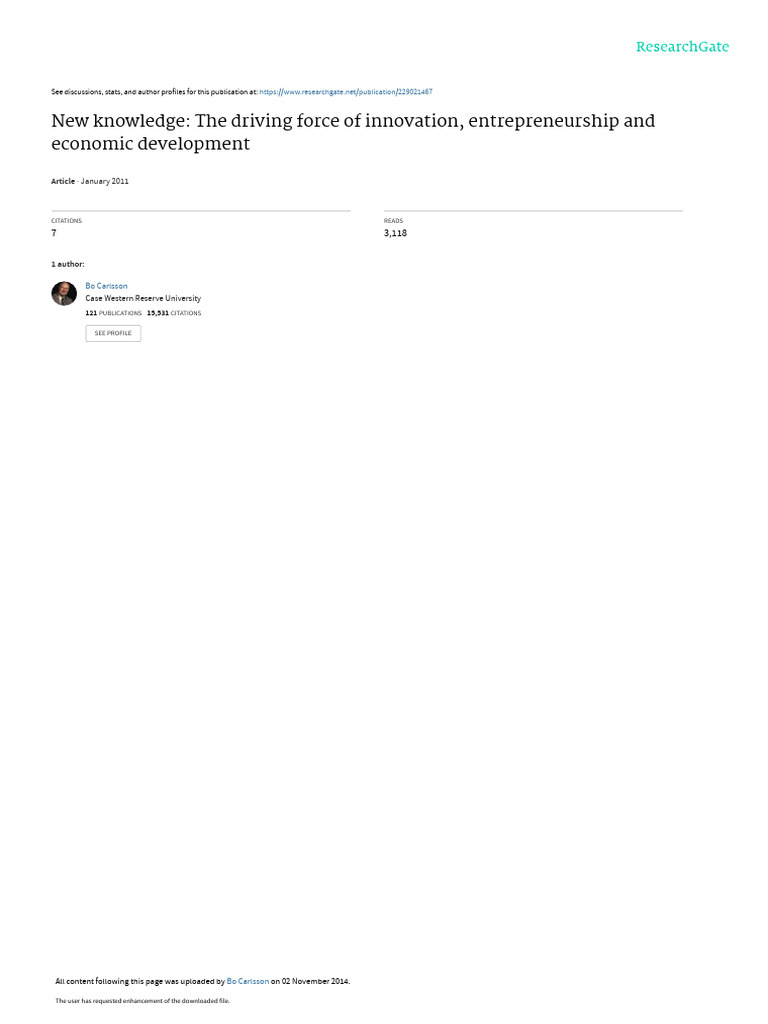 New Knowledge Driving Innovation & Growth | PDF | Innovation | Economic ...