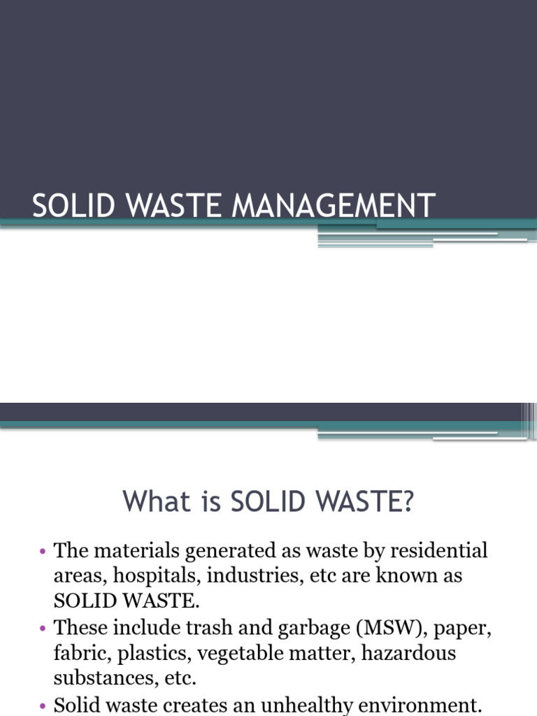 swm | PDF | Municipal Solid Waste | Waste