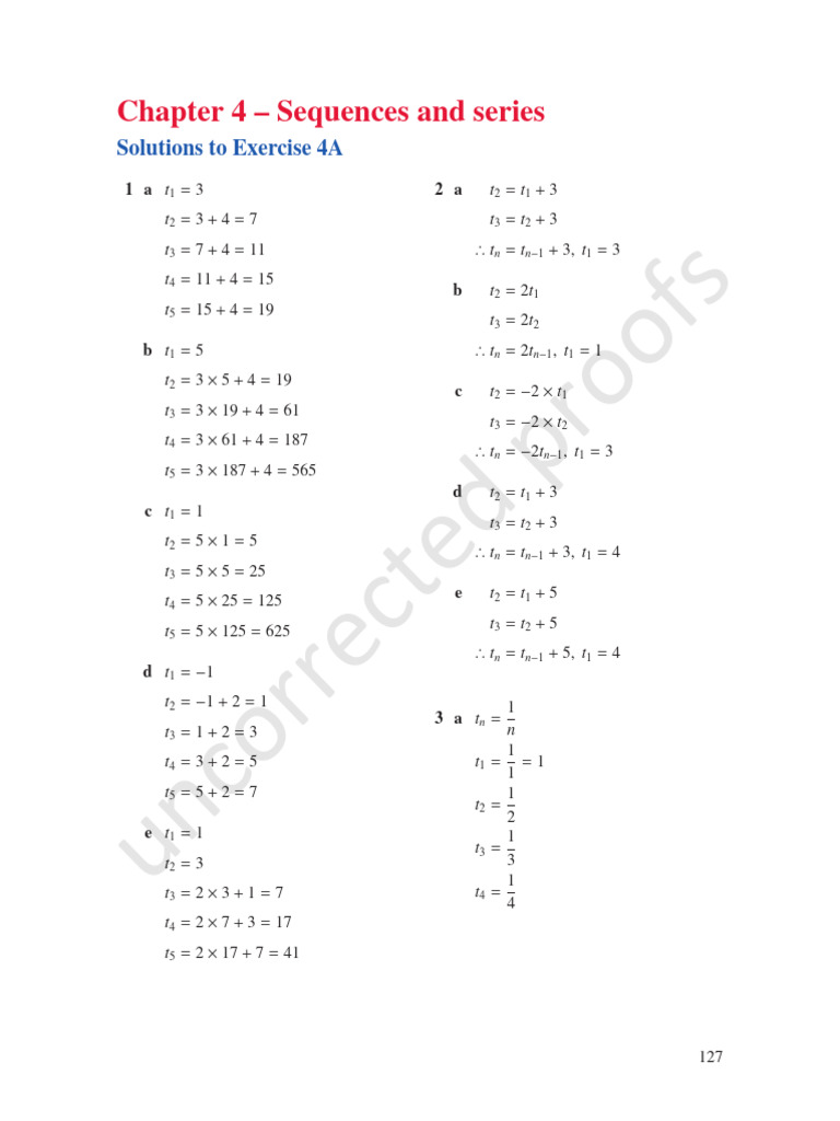 Chapter - 04 Sequences and Series | PDF | Mathematics | Elementary ...