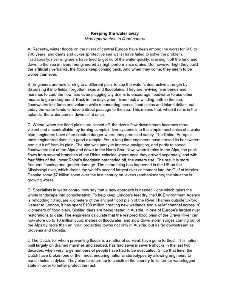 Moderate - Reading - Mr. H U | PDF | River | Flood