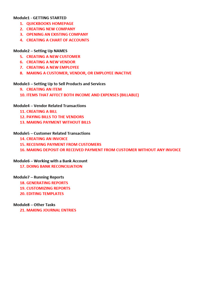 QuickBooks Setup and Transactions Guide | PDF | Quick Books | Invoice