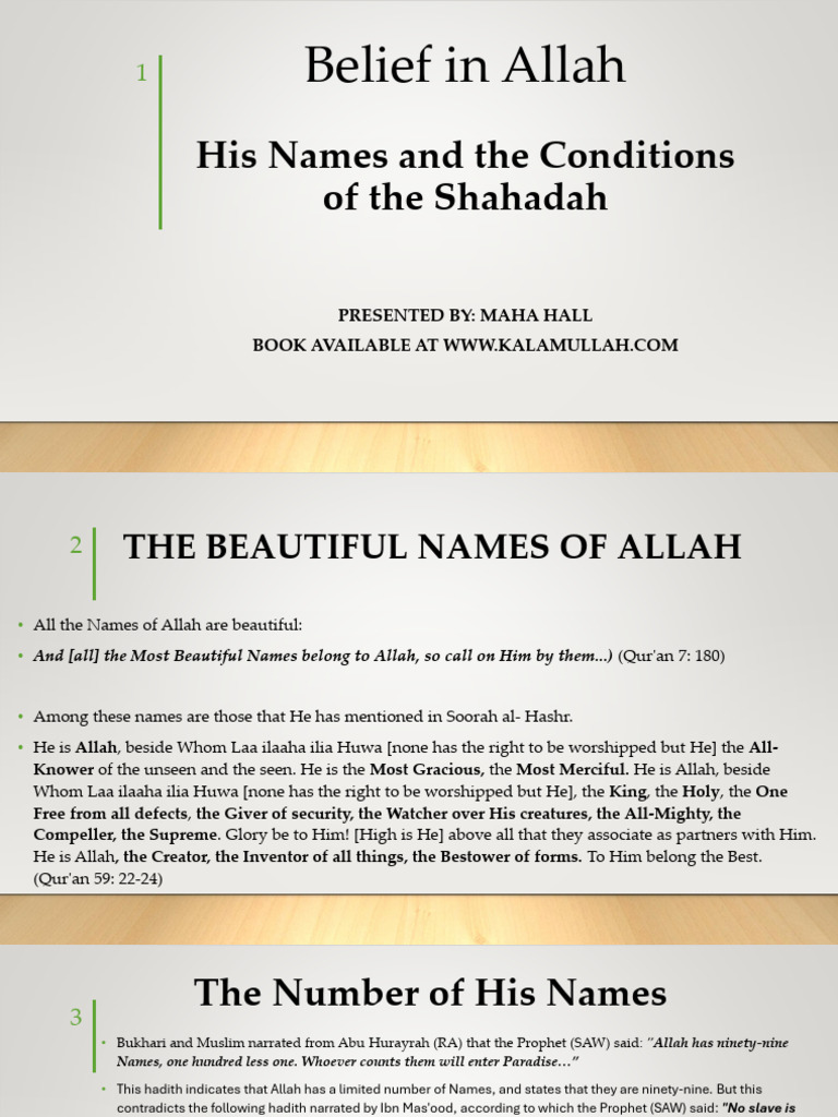 Belief in Allah 10 R | PDF | God In Islam | Allah