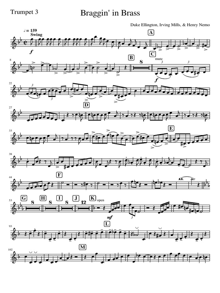 Braggin' in Brass: Trumpet 3 | PDF | English Language Music | American ...