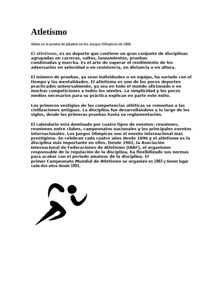 Infografía sobre el Atletismo | PDF | Deporte del atletismo | Atletismo