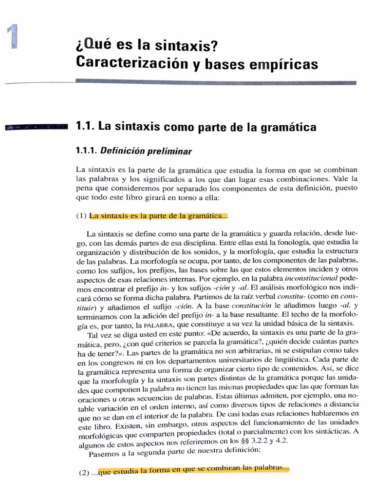 1.1. La Sintaxis BGR 1 | PDF | Morfología (Lingüística) | Sintaxis