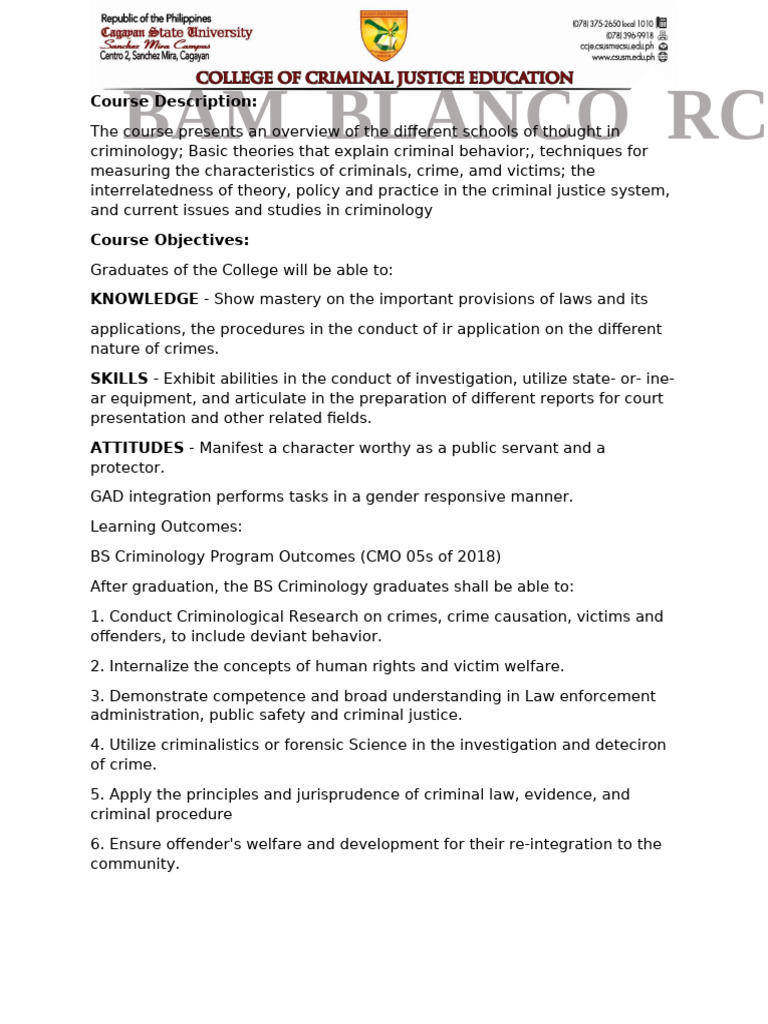 Overview of Criminology Studies | PDF | Criminology | Crimes
