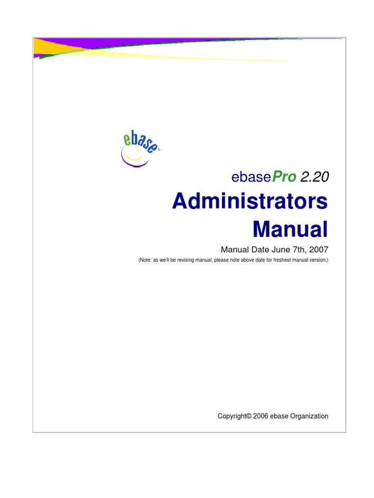 AdminManual Ebasepro220 | PDF | File Maker | Client–Server Model