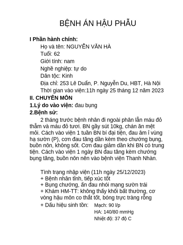 HÌNH ẢNH MÔ TẢ TẮC RUỘT DO U TRỰC TRÀNG Ở BỆNH NHÂN CAO TUỔI