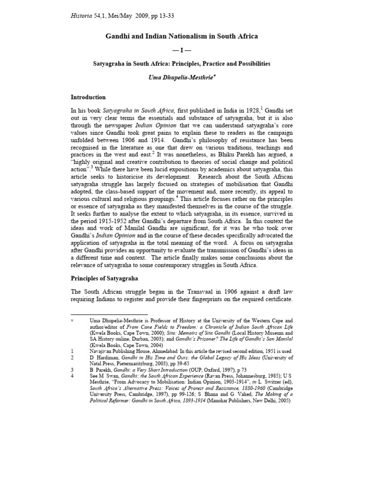 Gandhi and Indian Nationalism in South Africa | PDF | Mahatma Gandhi ...