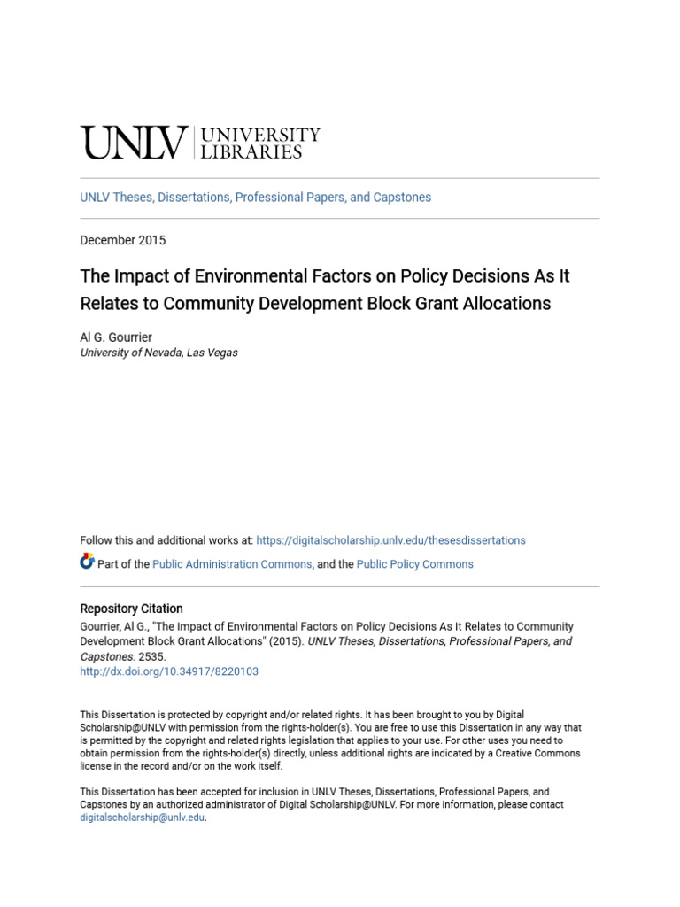 The Impact of Environmental Factors On Policy Decisions As It Rel | PDF ...