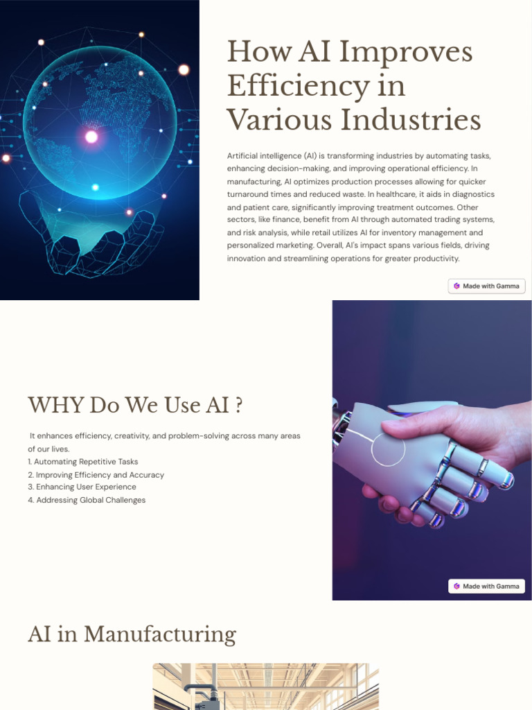 How AI Improves Efficiency in Various Industries | PDF | Artificial ...