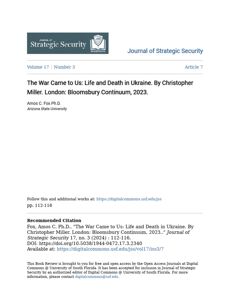 The War Came To Us - Life and Death in Ukraine. by Christopher Mil ...