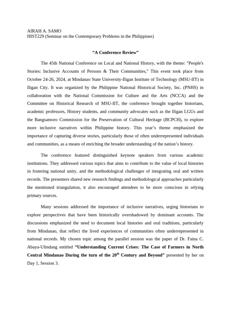 Conference Review | PDF | Sustainability | Food Security