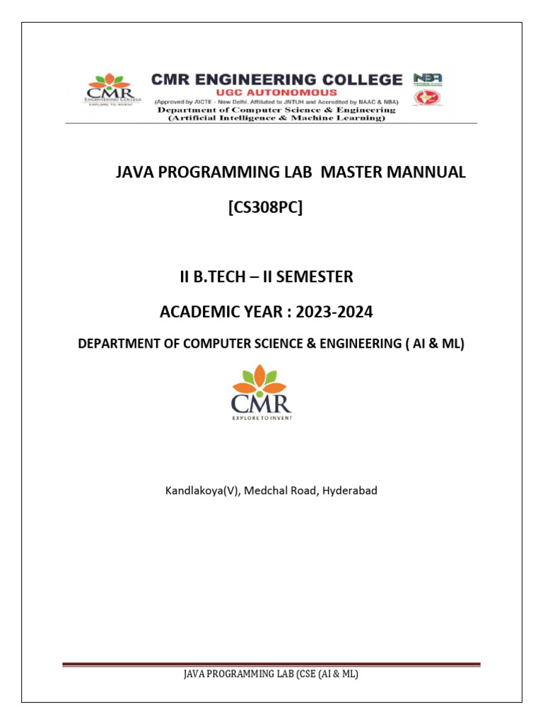 Java Programming Lab Manual | PDF | Engineering | Area