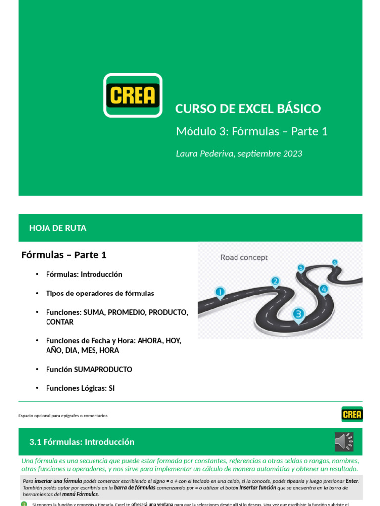 Módulo 3 - Fórmulas PARTE 1 | PDF | Microsoft Excel | Función (Matemáticas)