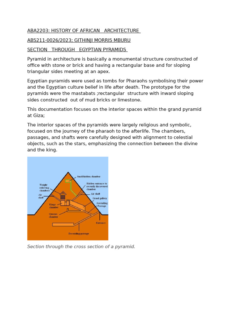Egyptian Pyramids: Interior Spaces Explained | PDF | Pyramid