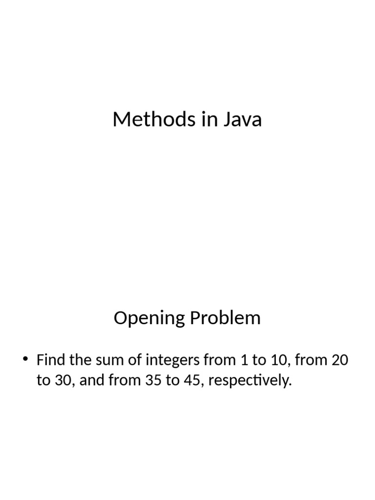 Java Method Definitions and Usage | PDF | Method (Computer Programming ...
