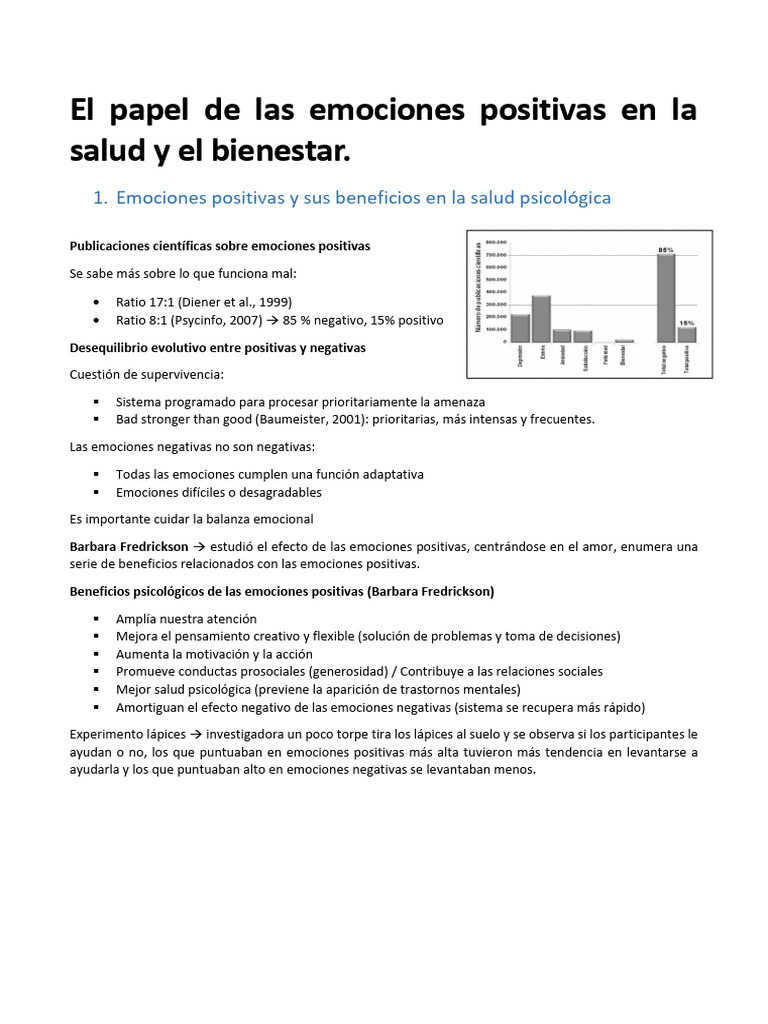 El Papel de Las Emociones Positivas en La Salud y El Bienestar | PDF ...