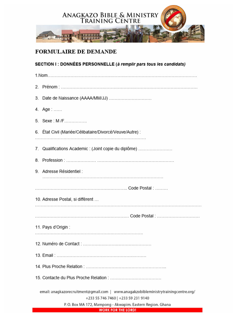 Formulaire de Demande d'Admission École | PDF | Spécialités médicales