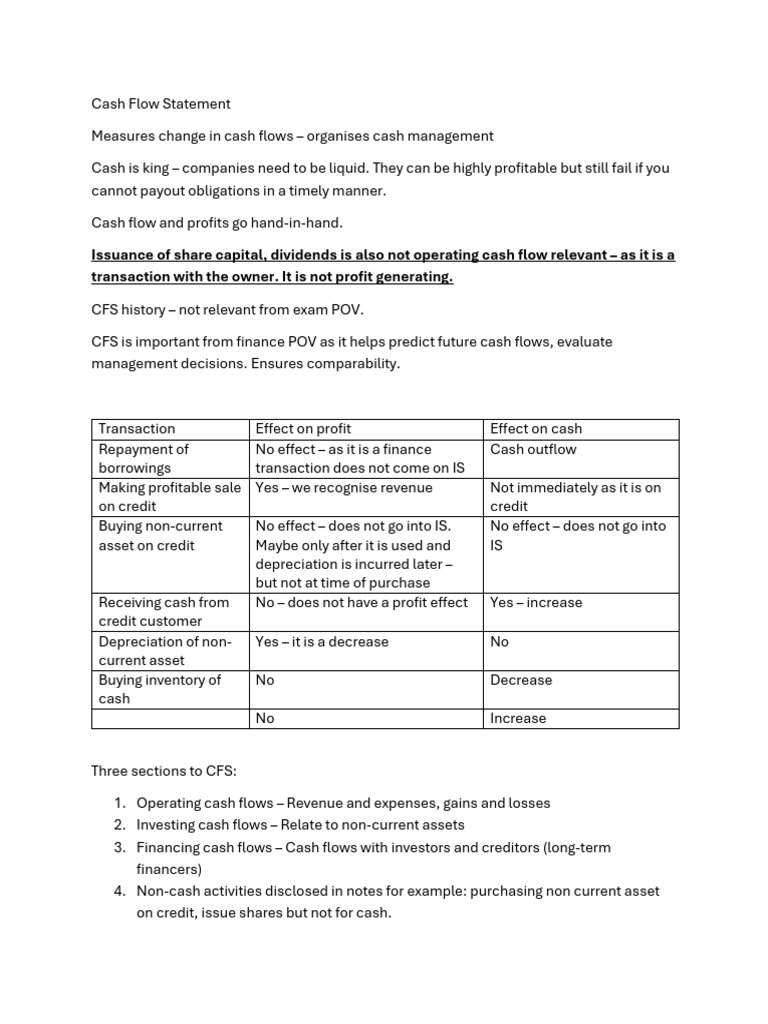 Cash Flow Statement | PDF | Dividend | Expense