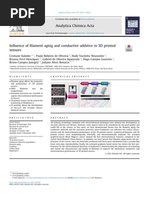 macaroni  Influence of filament aging and conductive additive in 3D