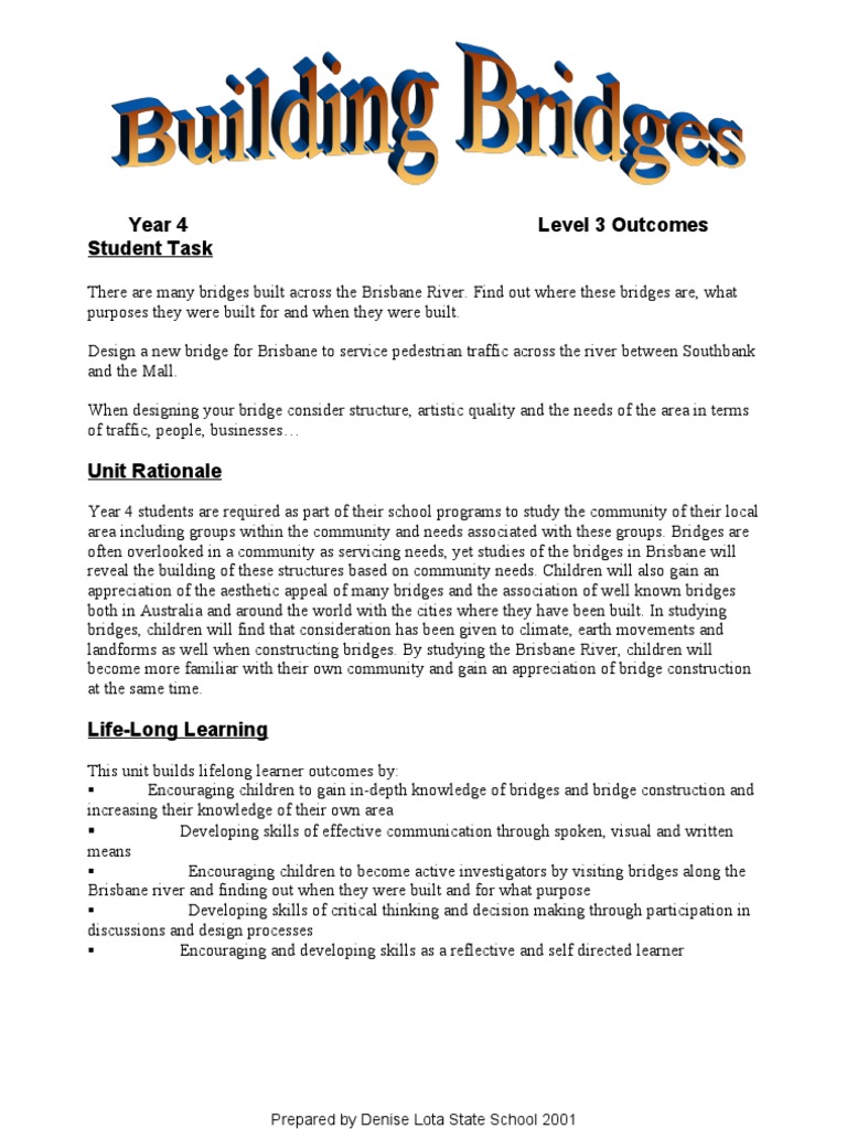 Brisbane River Bridge Study Project | PDF | Vocabulary | Design